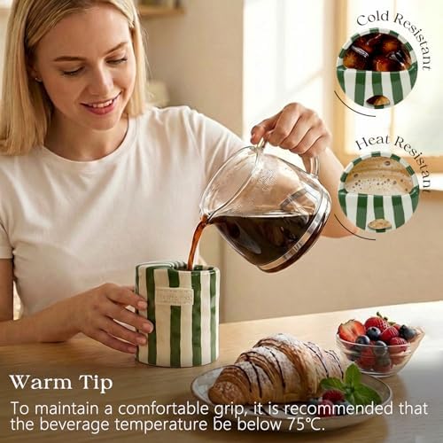 Ceramic Travel Coffee Mug with Straw Hole 12oz, Espresso Cups