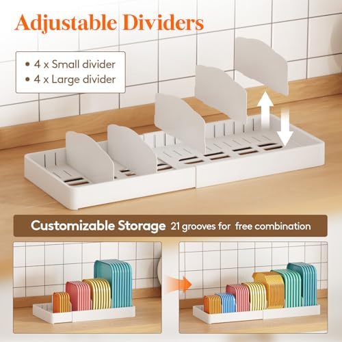 Lifewit Kitchen Cabinet Organizer for Food Contanier Lid with 9 Sections