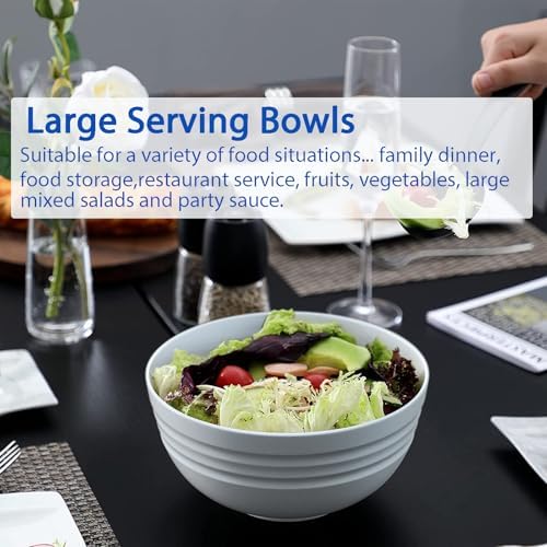 Homestockplus [Set of 6] 68 Oz Salad Bowls Large Serving Bowls Unbreakable Ramen Bowl for Salad, Soup, Ramen, Noodle, Oatmeal, Snack Apply to Kitchen, Freezer,Dishwasher & Microwave Safe