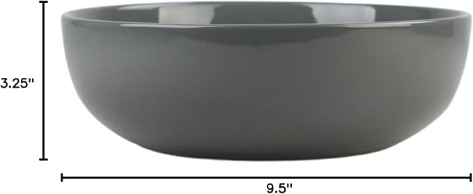 10 Strawberry Street Coupe Stoneware 9.5"/70oz Serving Bowl, Dark Gray (Pack of 2)