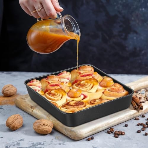 E-far 9x9 Baking Pan, Nonstick Square Cake Pan with Stainless Steel Core
