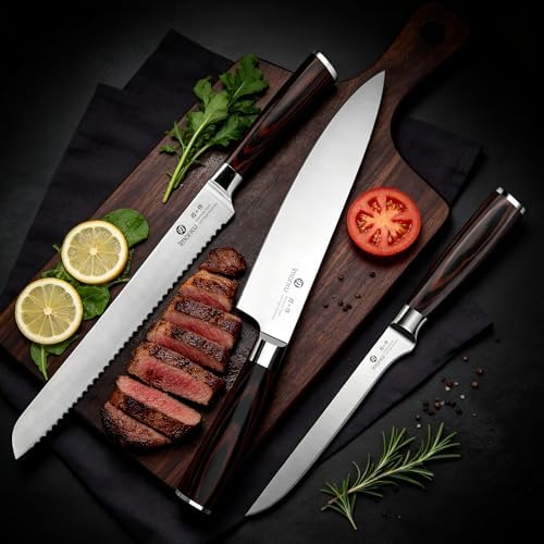 imarku 3 Piece Knife Set, Japanese High Carbon Stainless Steel Chef Knife