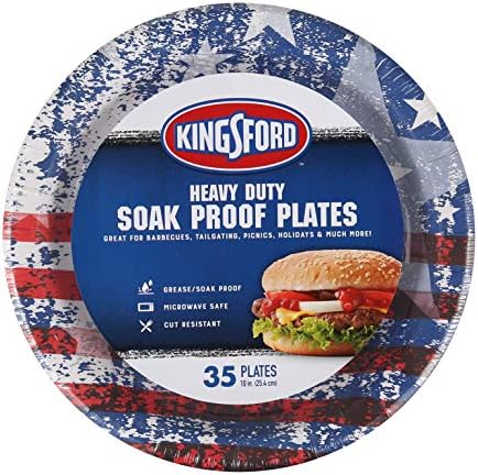 Kingsford Heavy Duty Paper Plates, American Flag, 10 Inch, 35 Count, 6-Pack