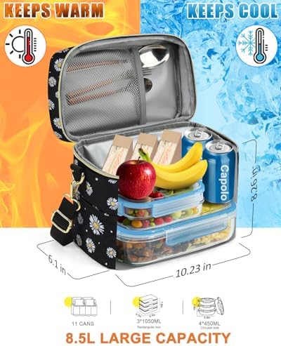 Capolo Lunch Bag for Women Men Insulated Lunch Tote Leakproof Lunchbox Bags
