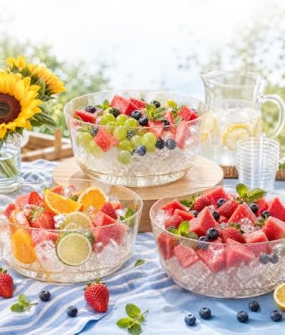 Hioasis 8 Pack Gold Glitter Serving Bowls for Buffet