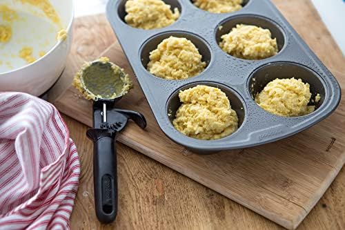 GoodCook Everyday Muffin Pan Nonstick Warp-Resistant Carbon Steel Construction, Gray 6 Cups (Pack of 12)