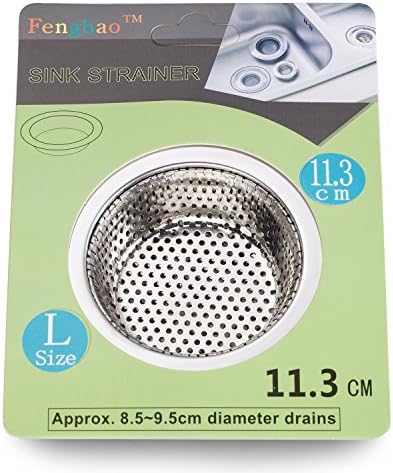 Fengbao 2PCS Kitchen Sink Strainer - Stainless Steel, Large Wide Rim 4.5" Diameter