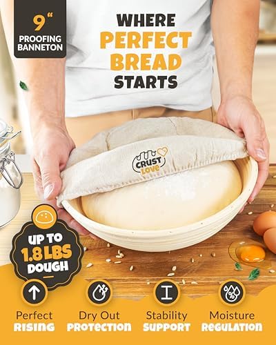 CRUSTLOVE 5 QT Enameled Dutch Oven for Bread Baking with Lid & Baking Set