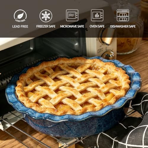 Ceramic Pie Pan for Baking[10.6 inch],Reusable NonStick Ceramic Baking Dish