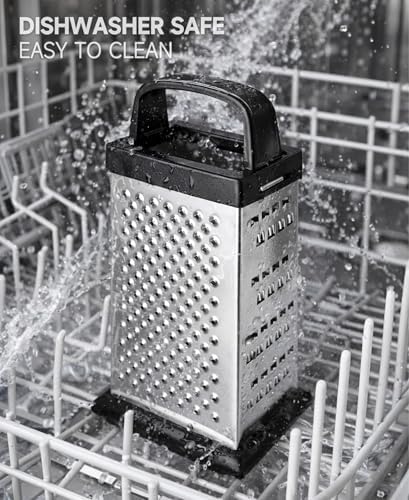 Cheese Grater, Small 4-Sided Box Grater, Stainless Steel
