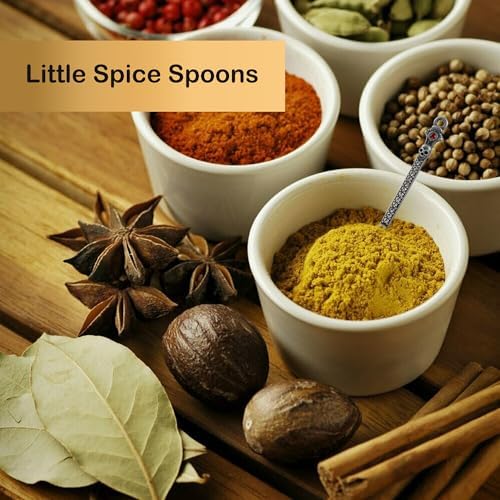 6-Pack Mini Spoons Metal Tiny Shovels 3-Inch Small Medicine Spoon