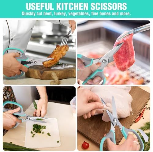 HAUSHOF Kitchen Scissors for Food, 8-1/4" Kitchen Scissors All Purpose