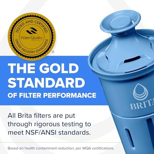 Brita Large 10-Cup Elite Water Filter Pitcher, WQA NSF/ANSI Certified, Reduces 99% of Lead, Microplastics, & 30 Contaminants, BPA-Free, Removes Chlorine Taste & Odor, 1 Filter Included, White