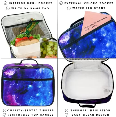 Fenrici Watercolor Lunch Box for Girls, Kids, Teens, Women Insulated Lunch Bag, Soft Sided Compartments, Spacious, BPA Free, Food Safe, 10.8in x 8.5in x 2.8in (Limited Edition)