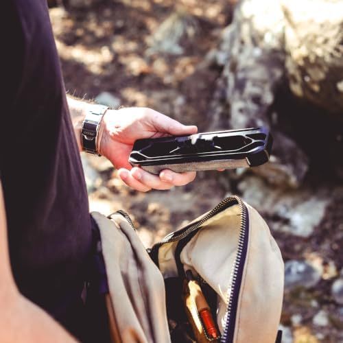 Wicked Edge Venture Nomad Portable Knife Sharpener – 300/600 Grit Dual-Sided Diamond Stone, Built-In Leather Strop, 20 Degree Guided Angle – Pocket Sharpener for Hunting, Fishing, Camping