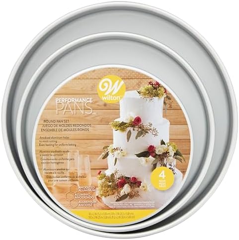 Wilton Aluminum Round Cake Pan Set, Made Without PFAS, 4-Piece