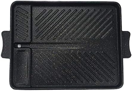 Korean-Style Non-Stick Smokeless Rectangular Grill Pan Baking Tray Barbecue Plate for Indoor Outdoor BBQ