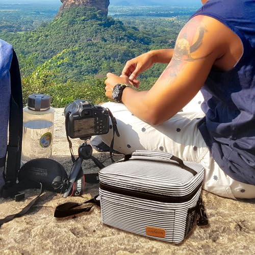ONFAON Lunch Bag for Women, Insulated Reusable Lunch Box Leakproof Cooler Tote Bag Freezable with Adjustable Shoulder Strap for Office Work Picnic Beach