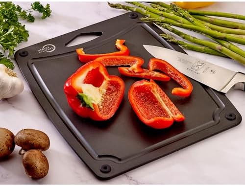 Mercer Culinary Composite Cutting Board-11 3/4" X 9 1/4", with Non Slip Feet and Juice Groove - Black