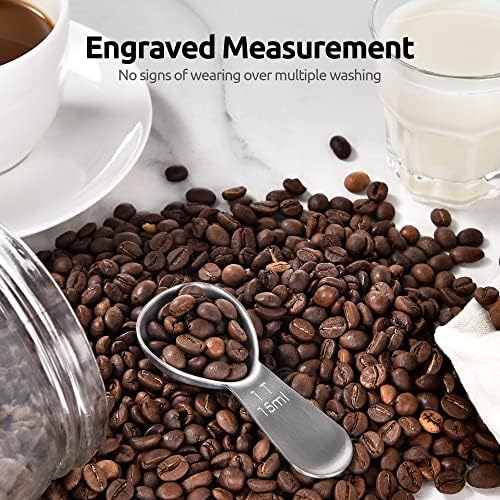 U-Taste 18/8 Stainless Steel Coffee Scoop: 1 Tbsp Scoop Measure Spoon, 2Pcs