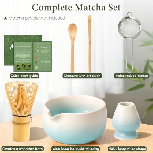 Matcha Whisk Set with Ceramic Bowl & Bamboo Chasen