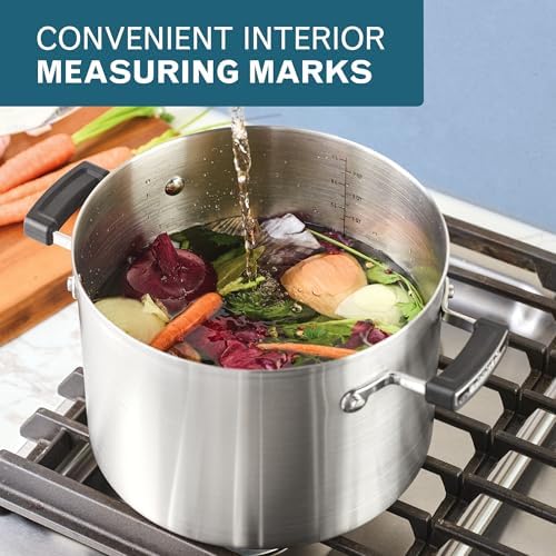 Farberware TrueCook Stainless Steel Stock Pot with Lid, 8-Quart