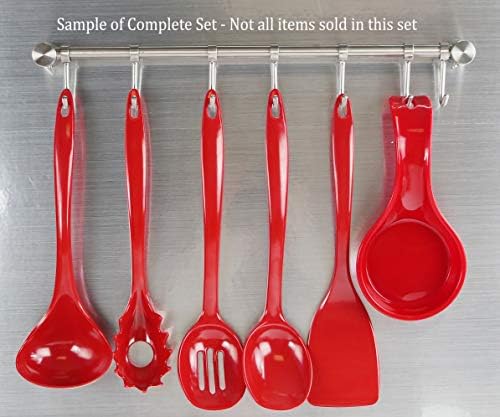 Reston Lloyd Melamine Slotted Spoon Kitchen Utensil, Premium Quality Utensil with Heat Resistant Ergonomic Handle, Durable BPA-Free Plastic, 11.5 inch long, One Piece, Red