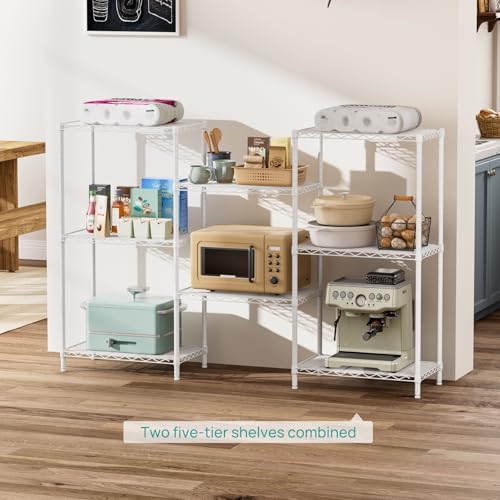 SINGAYE 4 Metal Shelves Wire Shelving Storage Shelf Adjustable Unit Pantry