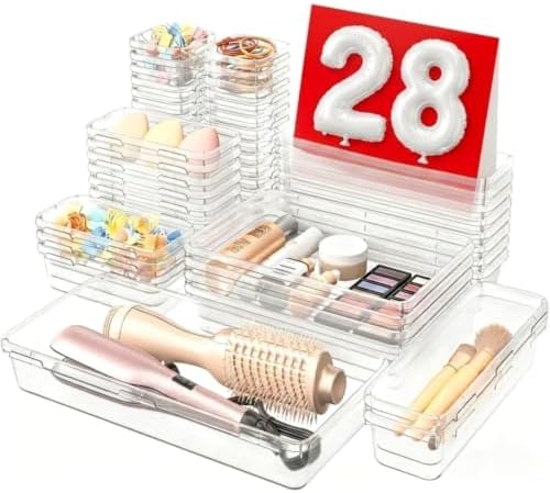 A-LuGei 【Military Grade】 Drawer Organizer for Vanity Bathroom Makeup Desk