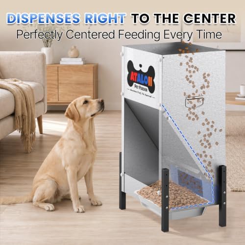 50 lb Automatic Dog Feeder for Large Breeds, 3 Adjustable Heights
