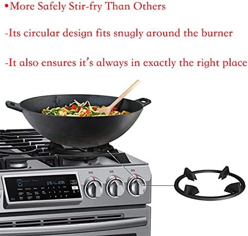 Charbrofire Wok Ring, Replacement Parts Cast Iron Wok Support Ring for Gas Stove Burner Grate Samsung, GE, Kitchenaid, LG, Whirlpool, Frigidaire, Kenmore Etc Gas Stove Stand Rack Accessories