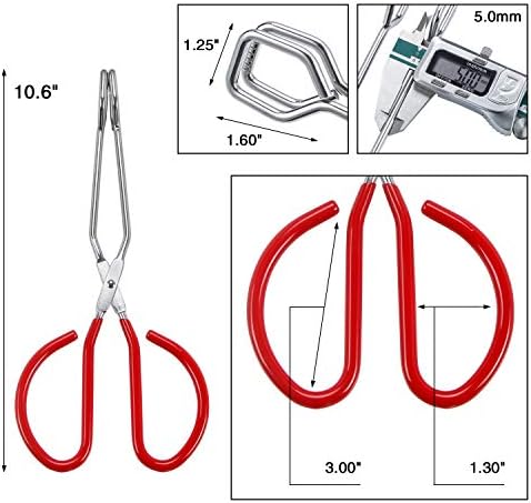MSY BIGSUNNY 10 Inch Stainless Steel Scissor Tongs, Heavy Duty Cooking Tongs with Soft Handles, Multi-function Serving Tongs for Barbecue, Salad, Buffet, Fry (Set of 2, Red)