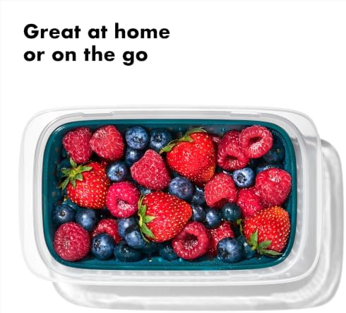 Prep & Go Fruit Storage Container with Colander, Teal