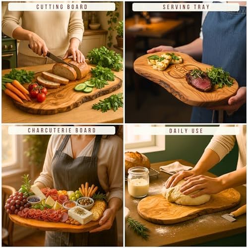 Personalized Olive Wood Cutting Board - Custom Charcuterie Boards, Housewarming, New Home, Birthday Gift for Women, Her, Men, Him, Wedding, Bridal Shower, Engagement, Anniversary, Mother’s Day Gifts