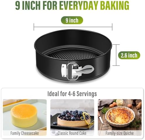 Vakoo 9 Inch Springform Pan, Nonstick, Removable Bottom for Easy Release