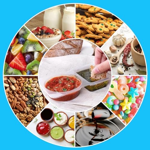 Pure Future 30-Pack Reusable Snack Containers with Lids, 2-Compartment Snackle Box Container for Meal Prep, Portion Control Snack Pack for Office, Travel & Gym, Microwave Safe