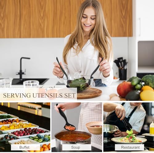 Mwellewm 72Pcs Plastic Serving Utensils Set, Disposable Spoons Tongs Forks (Pack of 2)