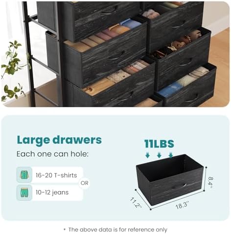 OLIXIS 8 Drawer Storage Dresser for Bedroom, Closet Organizers Units