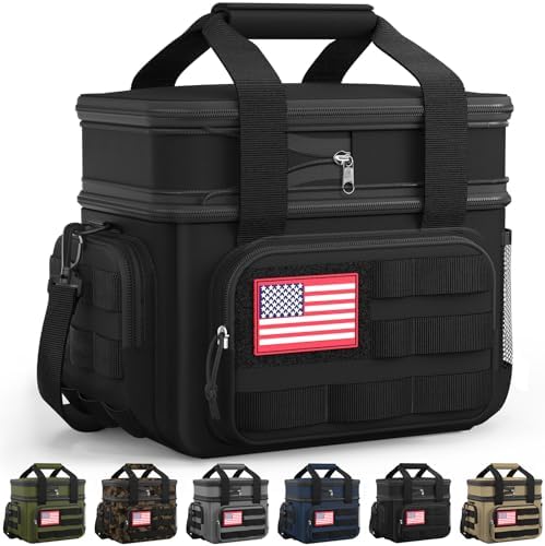 HOTOR Lunch Box Men Women Tactical Insulated Lunch Bag Black 10L