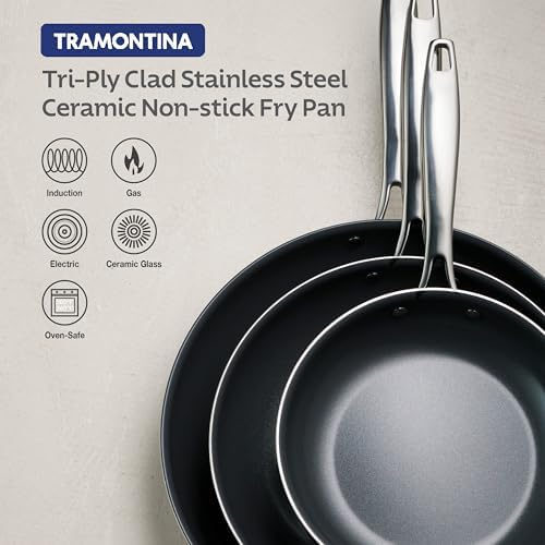 Tramontina Signature 10-Inch Tri-Ply Clad Stainless Steel Frying Pan with