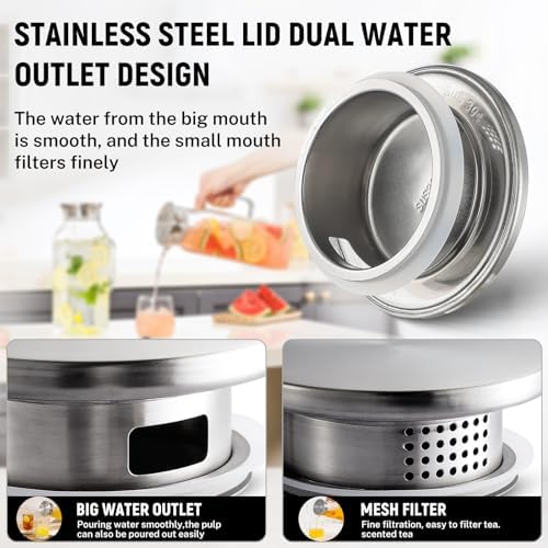 2 Quart (2 Liter 68 oz) Square Glass Pitcher with Lid and Spout, Water Pitchers with Handle for Fridge, Borosilicate Glass Carafe for Hot/Cold Drink, Large Jug for Iced Tea, Coffee,Juice,Milk,Beverage