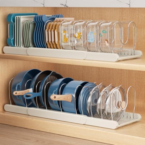 ORDORA 2 Pack Expandable Pots and Pans Organizer for Food Storage Container