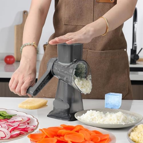 KalraMay Rotary Cheese Grater with Handle, Multifunctional Cheese Shredder