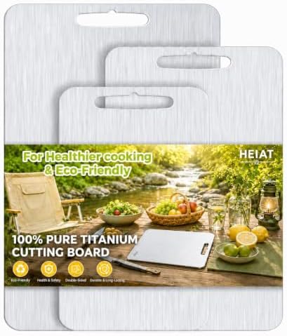 100% Titanium Cutting Board Set of 3, Double-Sided Kitchen Boards