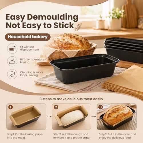 HUAKENER Loaf Pan Liners, 100 Pcs Loaf Pan Liners for Baking Bread 9x5 Inch
