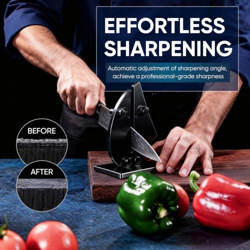 VN3 Professional Knife Sharpener | 3-Action Tungsten Carbide, Black