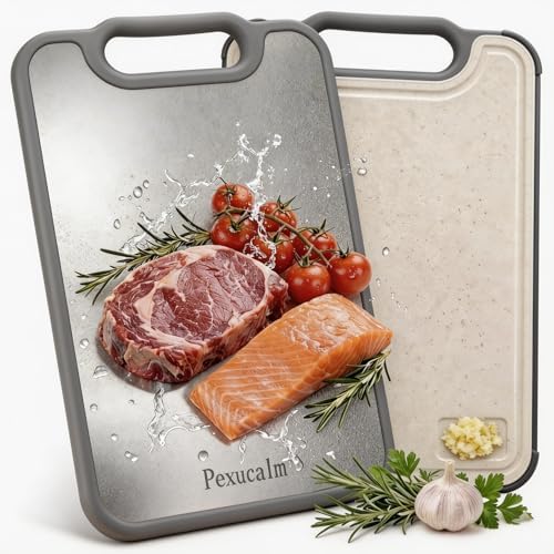 Double-Sided Titanium Cutting Board for Kitchen, 15.4"x10.4"