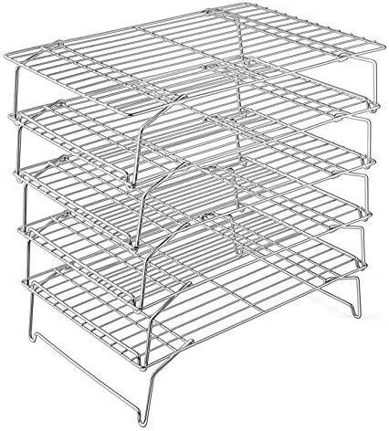 P&P CHEF 5-Tier Stainless Steel Cooling Rack, 15" x 10", Silver