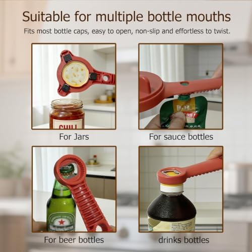 4-in-1 Jar Opener, Ruydiwale Adjustable Jar Opener for Seniors