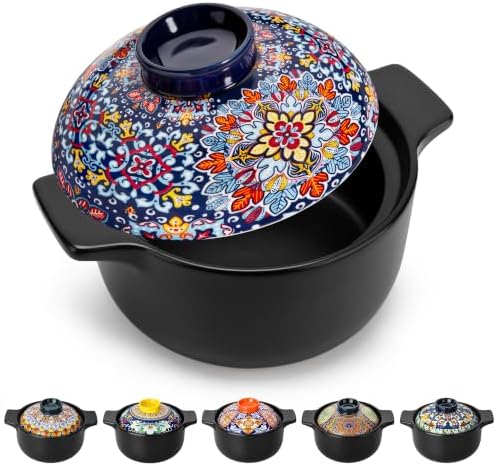 vancasso 3QT Ceramic Stock Pot with Lid, Nonstick Casserole Pot for Cooking